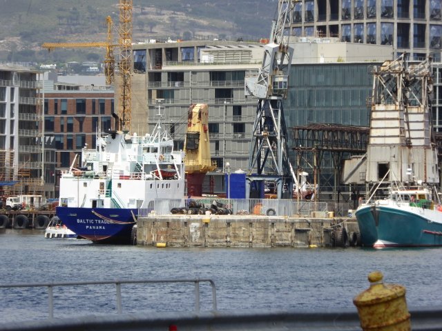 The Baltic Trader, waiting for us in Cape Town Harbour